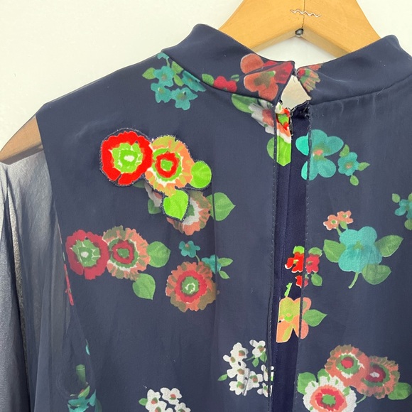 Vintage 70’s I. Magnin / Floral Maxi Dress with Chiffon Overlay - Picture 7 of 8